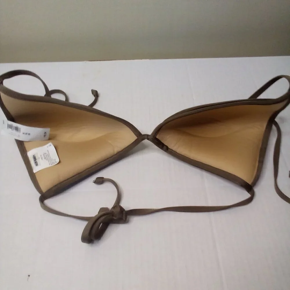 Old Navy Bikini Top Women XL Triangle Swim Padded Cups Brown